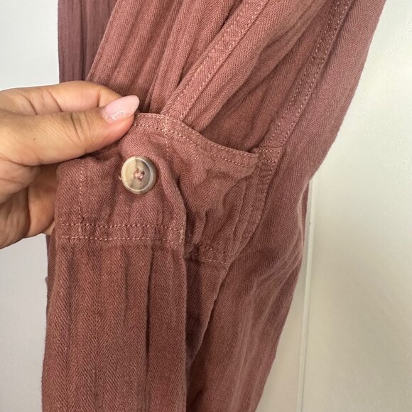 Free People Feelin Good Utility Linen & Cotton Blend Pants in Mauve - Medium - Picture 8 of 12